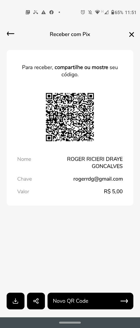 QR code com nome e valor