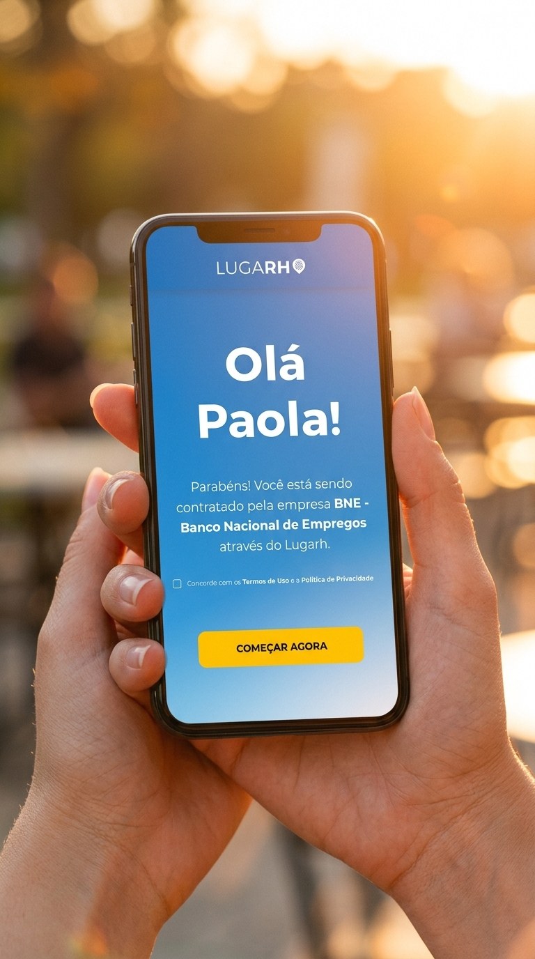 A contratação inteira na palma da mão, sem papel